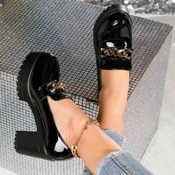 New Black Soft Leather Women's Elevator Thick-Soled Shoes, Korean Style - Picture 2 of 6